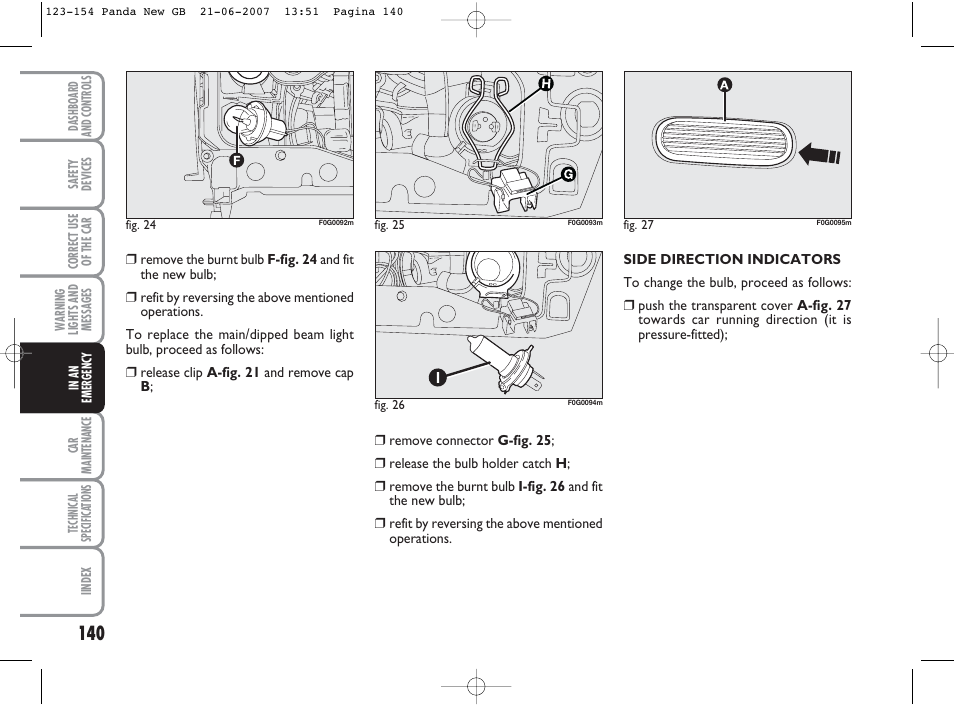 FIAT Panda Classic User Manual | Page 141 / 206