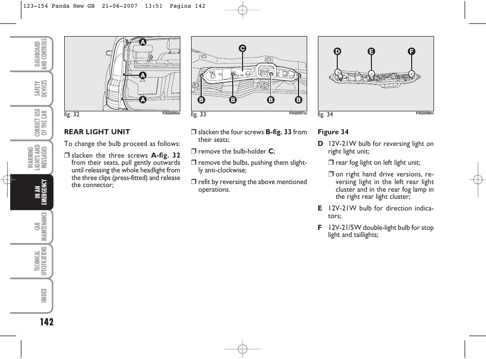 FIAT Panda Classic User Manual | Page 143 / 206