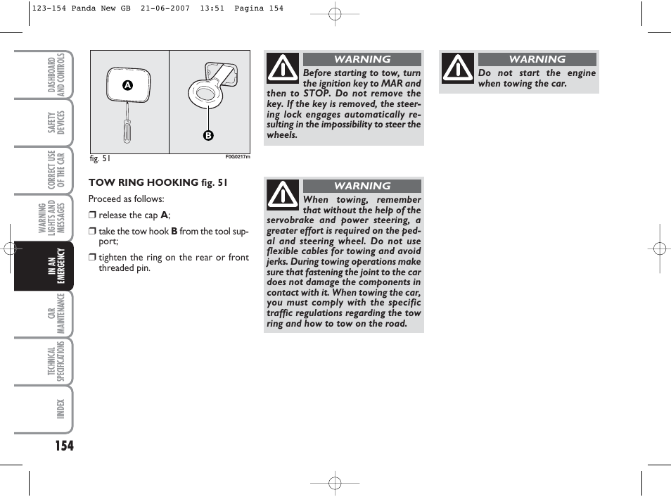 FIAT Panda Classic User Manual | Page 155 / 206