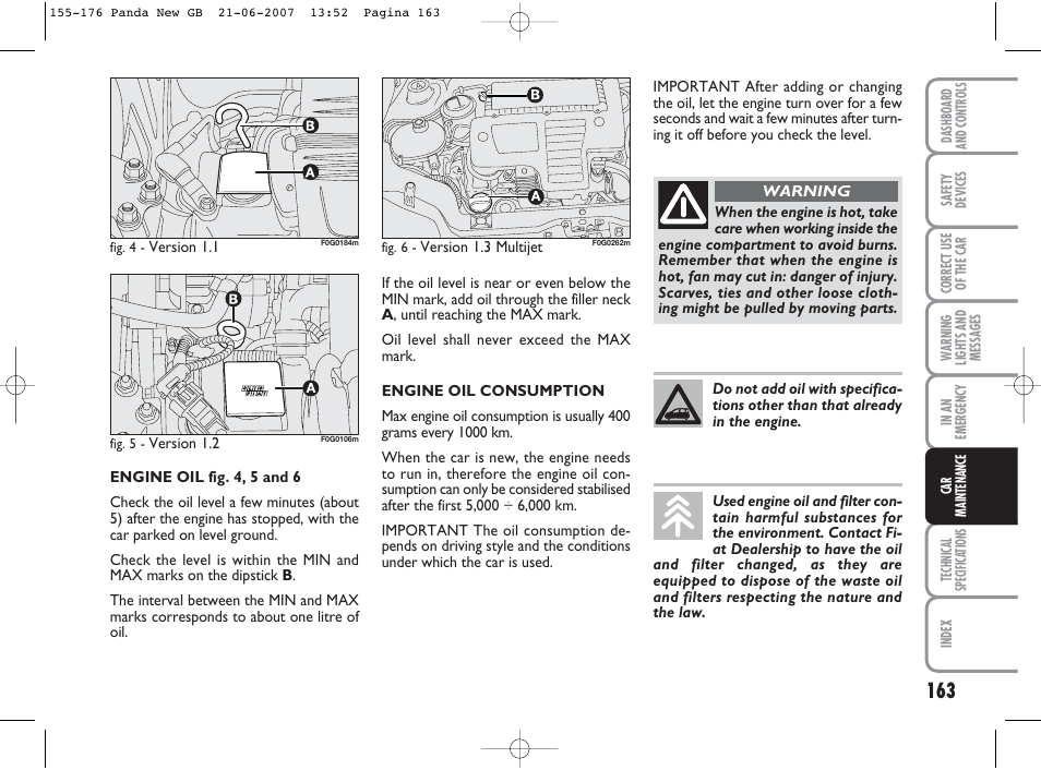 FIAT Panda Classic User Manual | Page 164 / 206