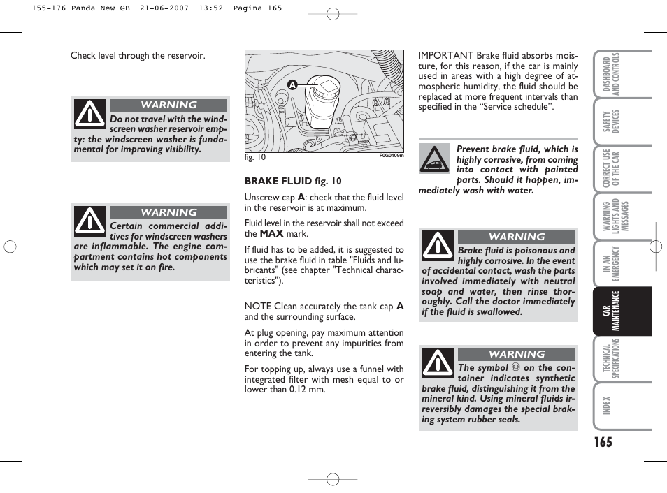 FIAT Panda Classic User Manual | Page 166 / 206