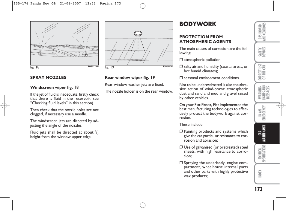 Bodywork | FIAT Panda Classic User Manual | Page 174 / 206