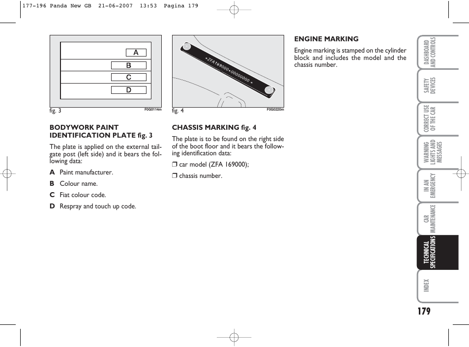 FIAT Panda Classic User Manual | Page 180 / 206