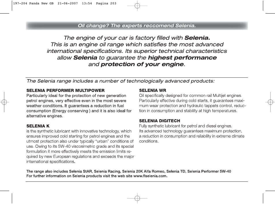 FIAT Panda Classic User Manual | Page 204 / 206