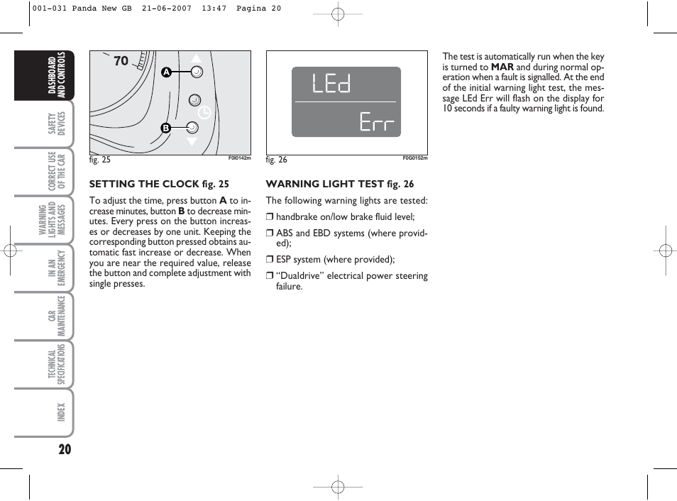 FIAT Panda Classic User Manual | Page 21 / 206