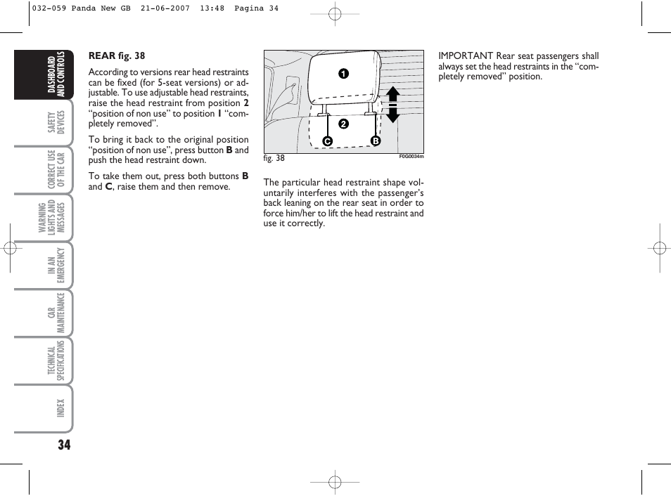 FIAT Panda Classic User Manual | Page 35 / 206