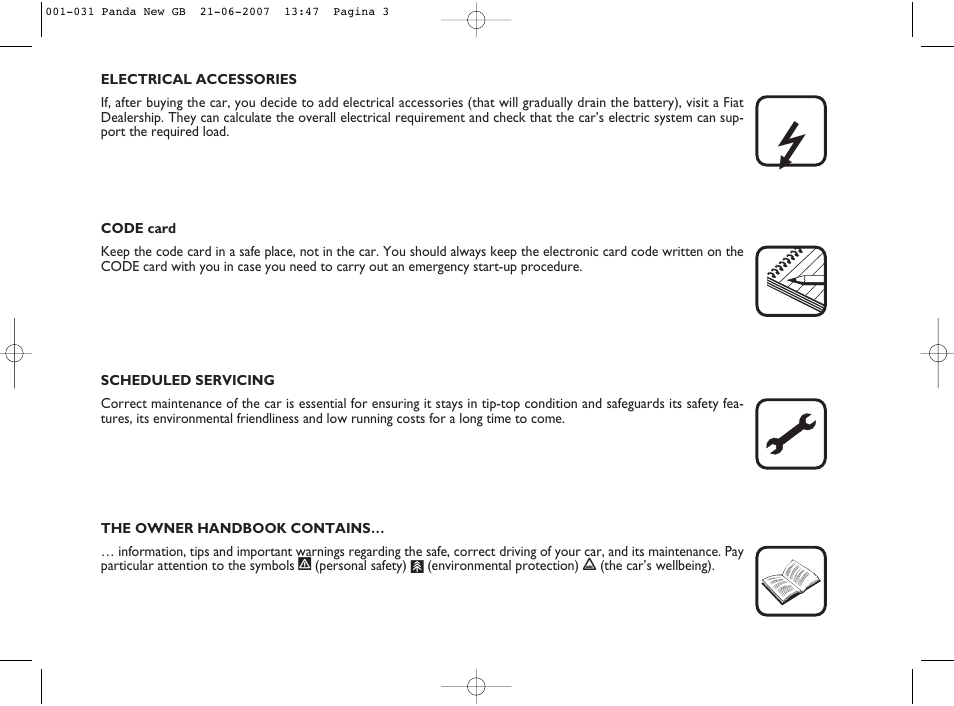 FIAT Panda Classic User Manual | Page 4 / 206