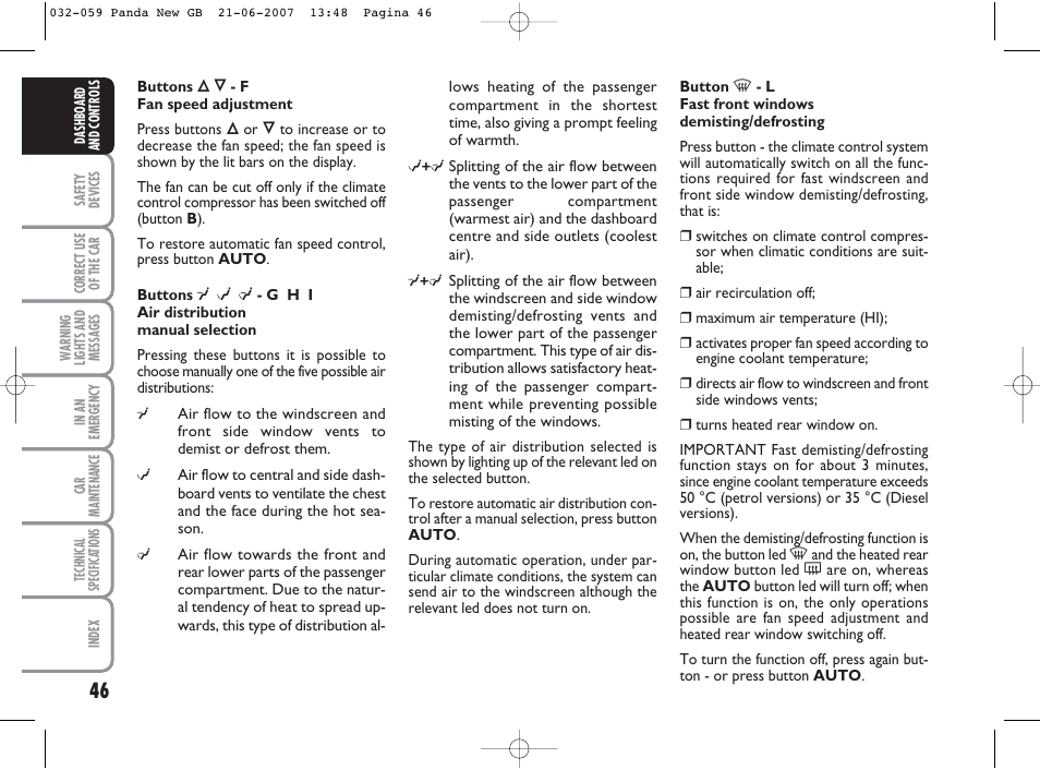 FIAT Panda Classic User Manual | Page 47 / 206