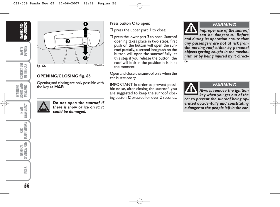 FIAT Panda Classic User Manual | Page 57 / 206