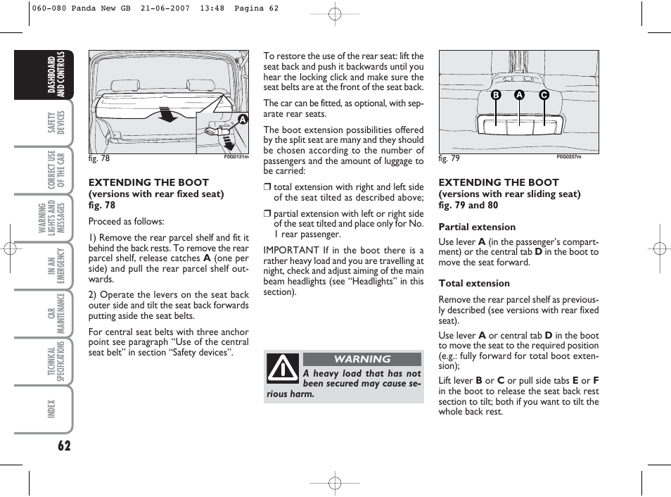 FIAT Panda Classic User Manual | Page 63 / 206