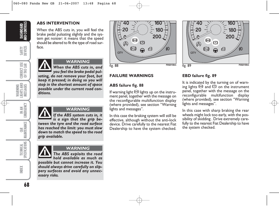 FIAT Panda Classic User Manual | Page 69 / 206