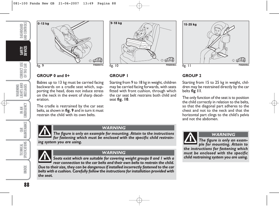 FIAT Panda Classic User Manual | Page 89 / 206