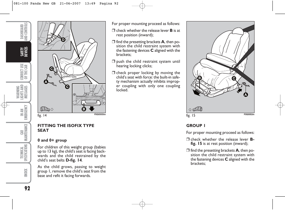 FIAT Panda Classic User Manual | Page 93 / 206