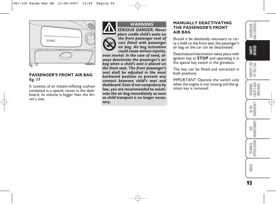 FIAT Panda Classic User Manual | Page 96 / 206