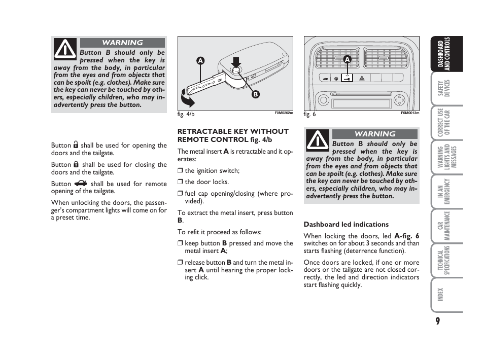 FIAT Grande Punto Actual User Manual | Page 11 / 243