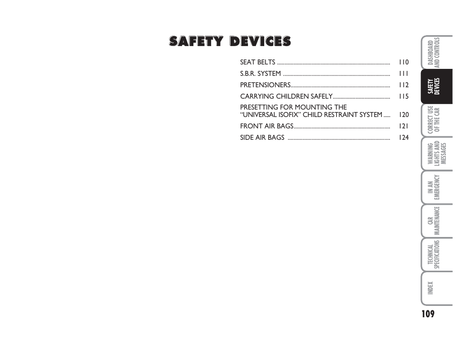 FIAT Grande Punto Actual User Manual | Page 111 / 243