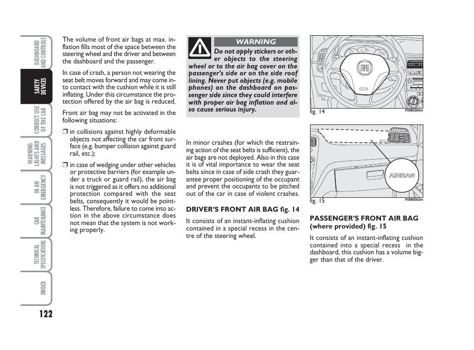 FIAT Grande Punto Actual User Manual | Page 124 / 243