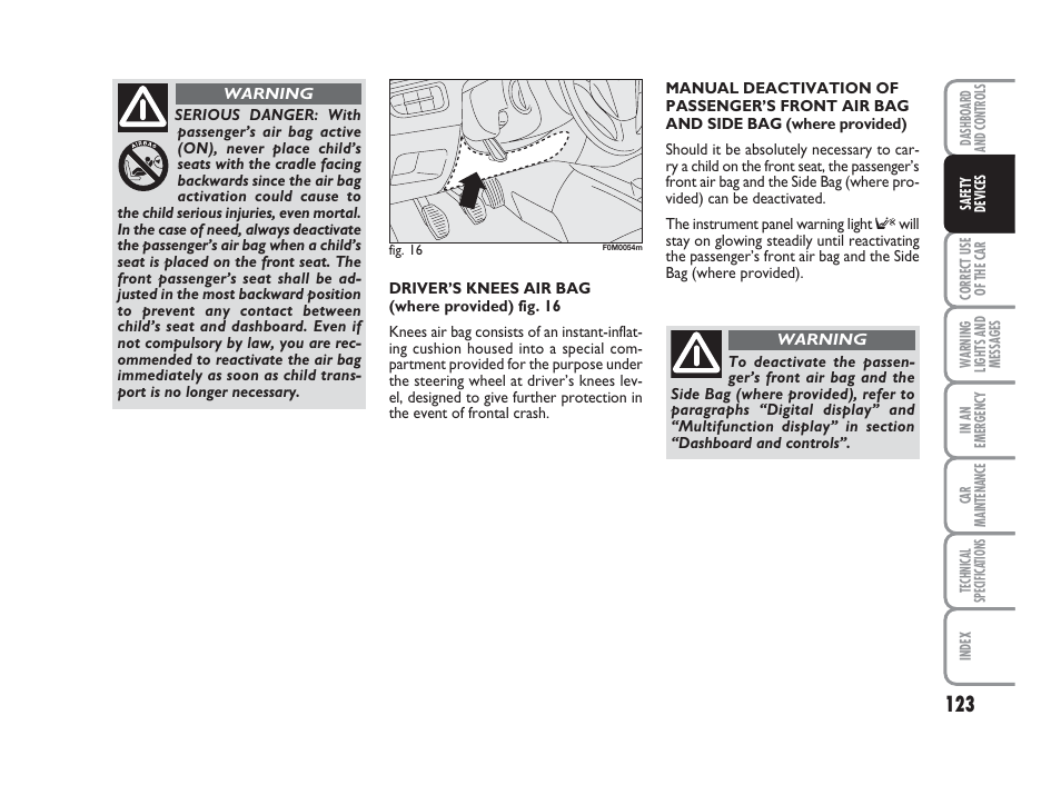 FIAT Grande Punto Actual User Manual | Page 125 / 243