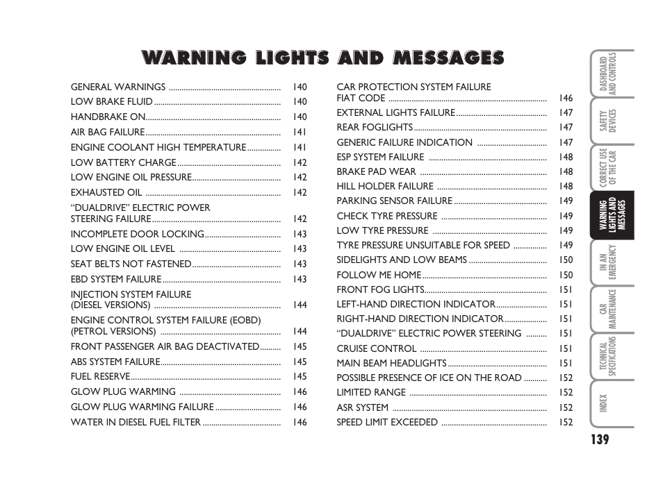 FIAT Grande Punto Actual User Manual | Page 141 / 243