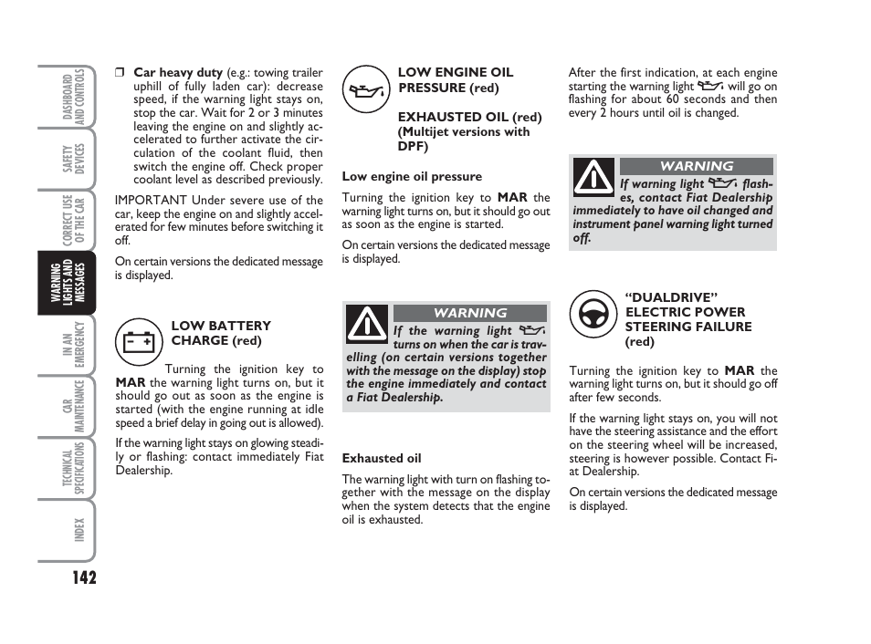 FIAT Grande Punto Actual User Manual | Page 144 / 243