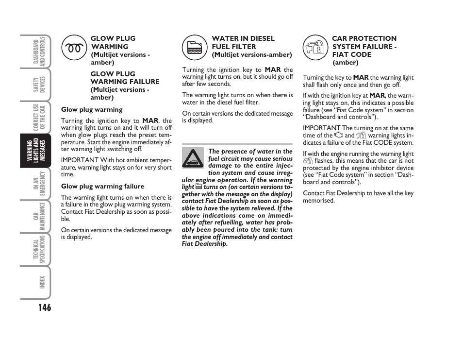 FIAT Grande Punto Actual User Manual | Page 148 / 243