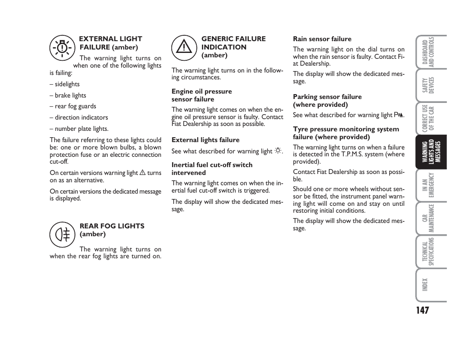 FIAT Grande Punto Actual User Manual | Page 149 / 243