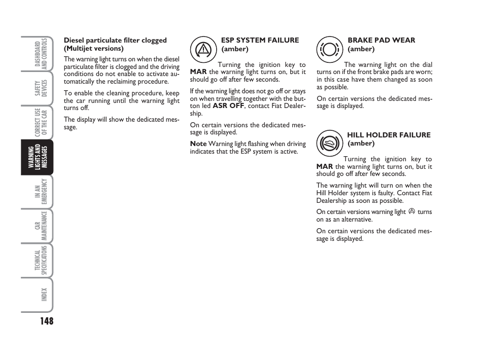 FIAT Grande Punto Actual User Manual | Page 150 / 243