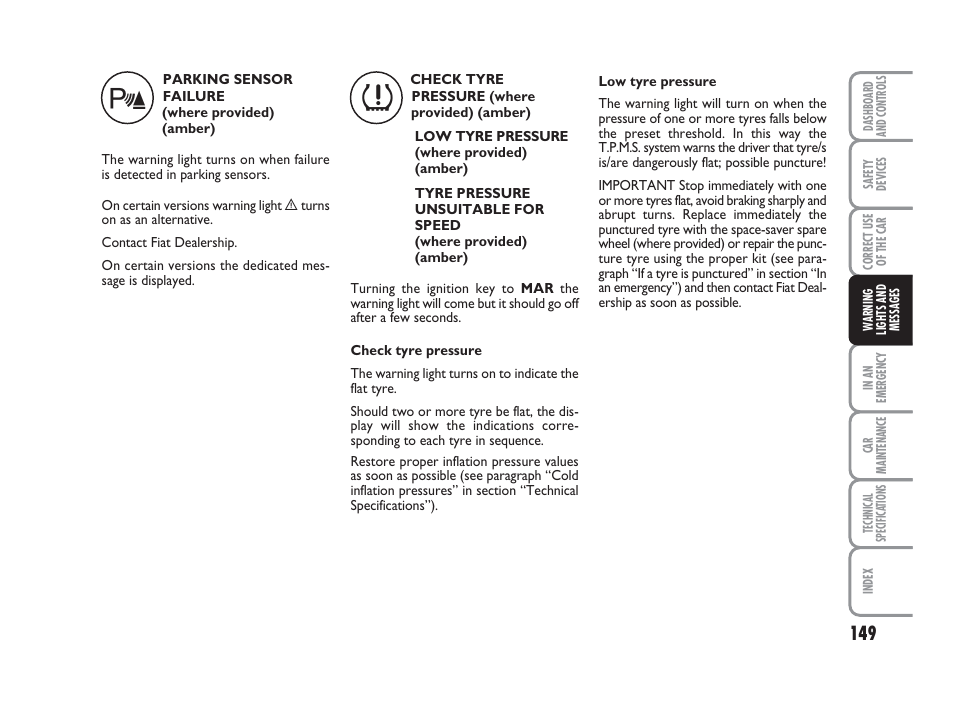 FIAT Grande Punto Actual User Manual | Page 151 / 243