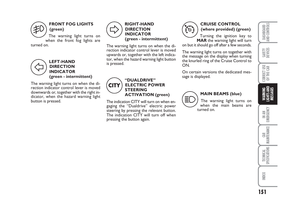 FIAT Grande Punto Actual User Manual | Page 153 / 243