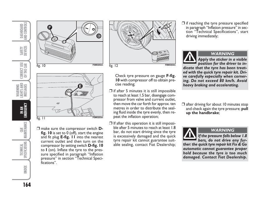 FIAT Grande Punto Actual User Manual | Page 166 / 243