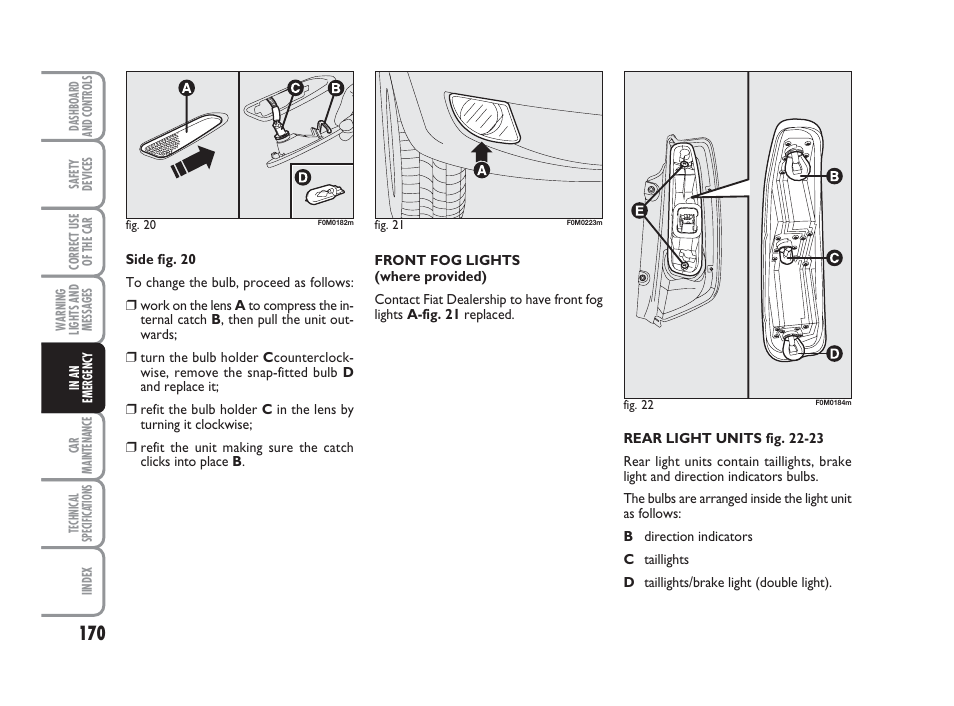 FIAT Grande Punto Actual User Manual | Page 172 / 243