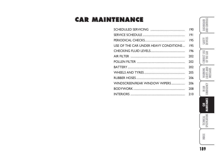 FIAT Grande Punto Actual User Manual | Page 191 / 243