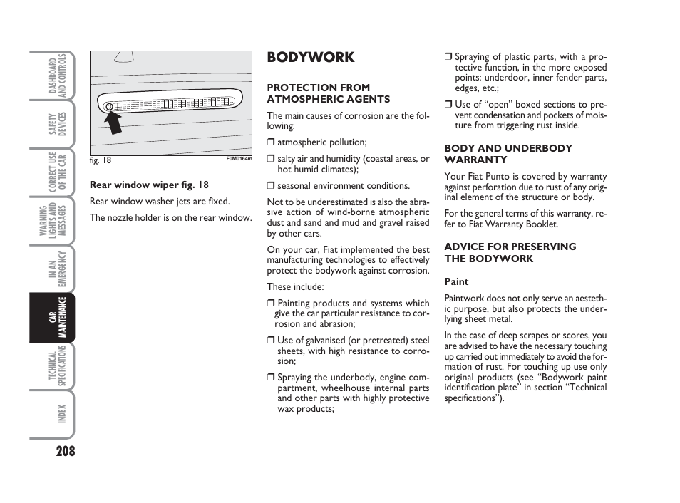 Bodywork | FIAT Grande Punto Actual User Manual | Page 210 / 243