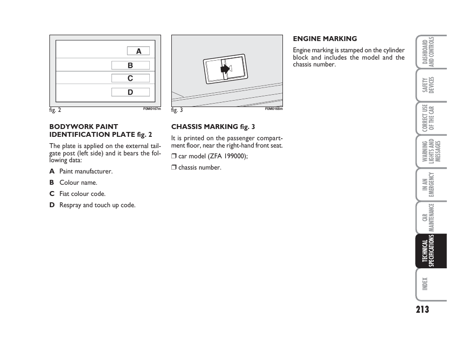 FIAT Grande Punto Actual User Manual | Page 215 / 243