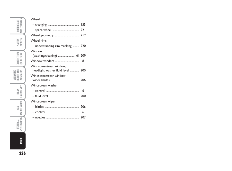 FIAT Grande Punto Actual User Manual | Page 238 / 243