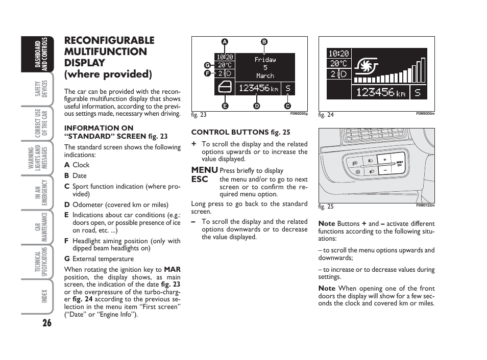 FIAT Grande Punto Actual User Manual | Page 28 / 243