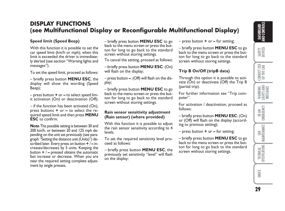 FIAT Grande Punto Actual User Manual | Page 31 / 243