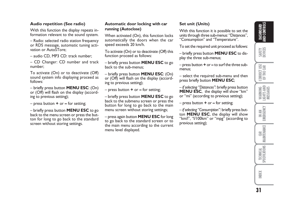 FIAT Grande Punto Actual User Manual | Page 33 / 243