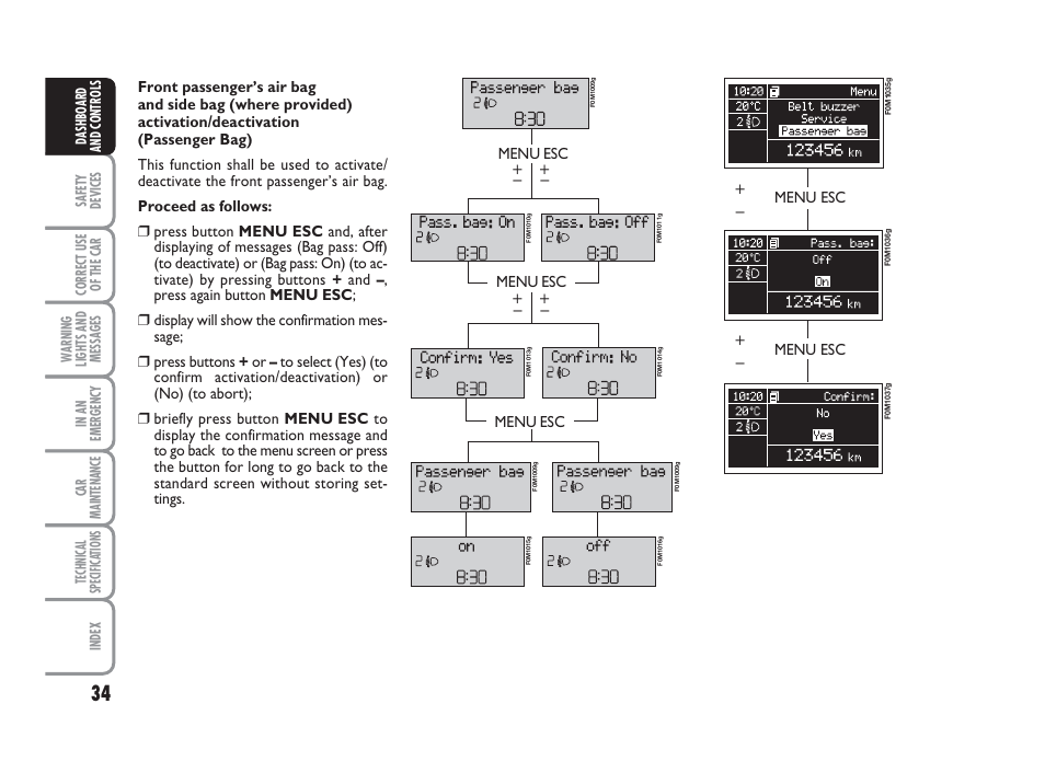 FIAT Grande Punto Actual User Manual | Page 36 / 243