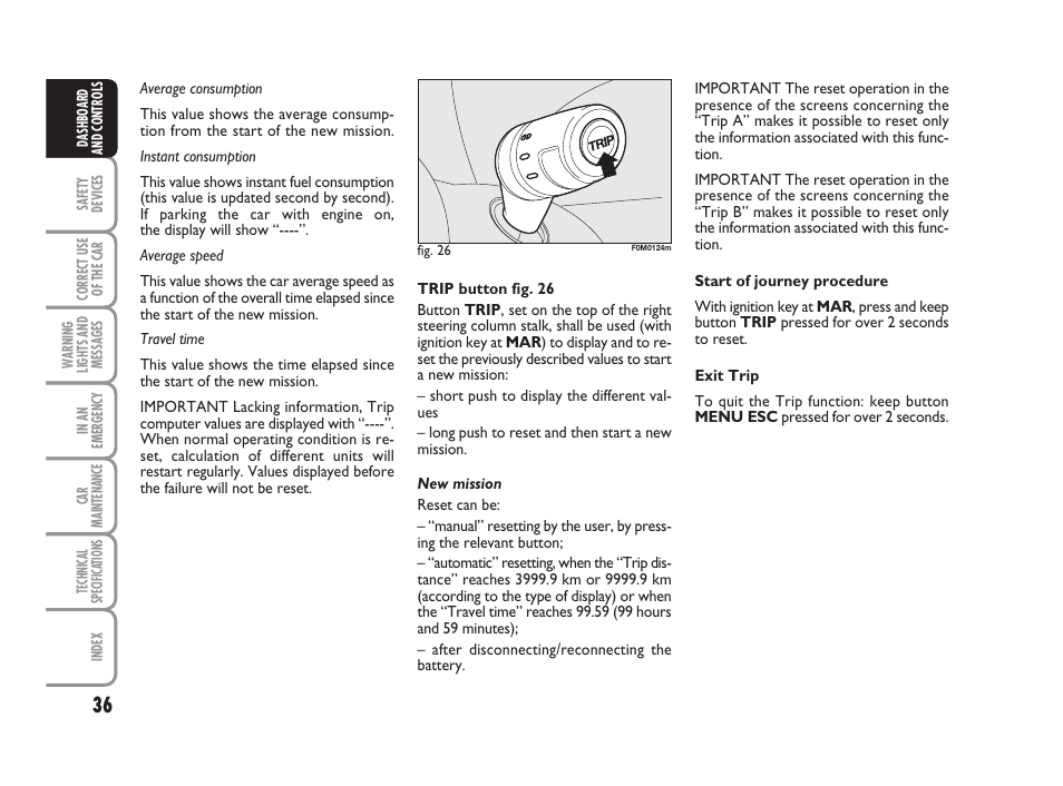 FIAT Grande Punto Actual User Manual | Page 38 / 243