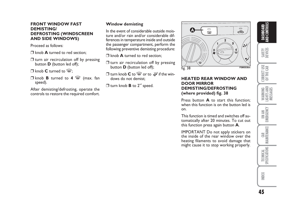 FIAT Grande Punto Actual User Manual | Page 47 / 243