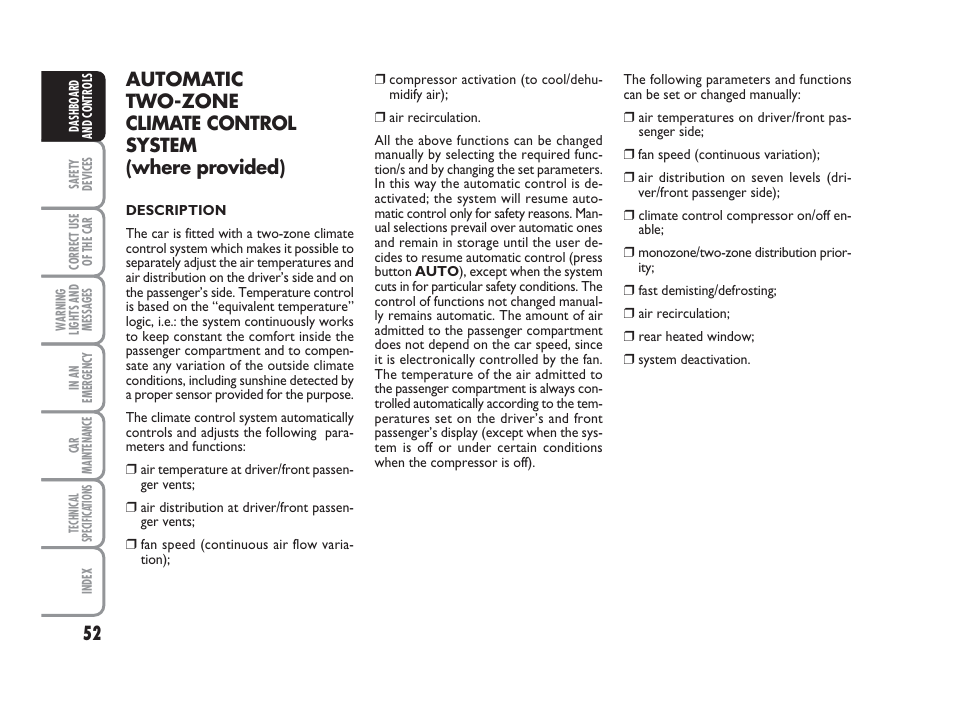 FIAT Grande Punto Actual User Manual | Page 54 / 243