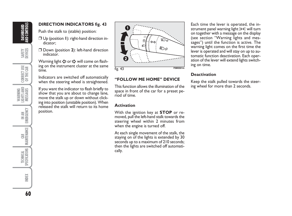 FIAT Grande Punto Actual User Manual | Page 62 / 243