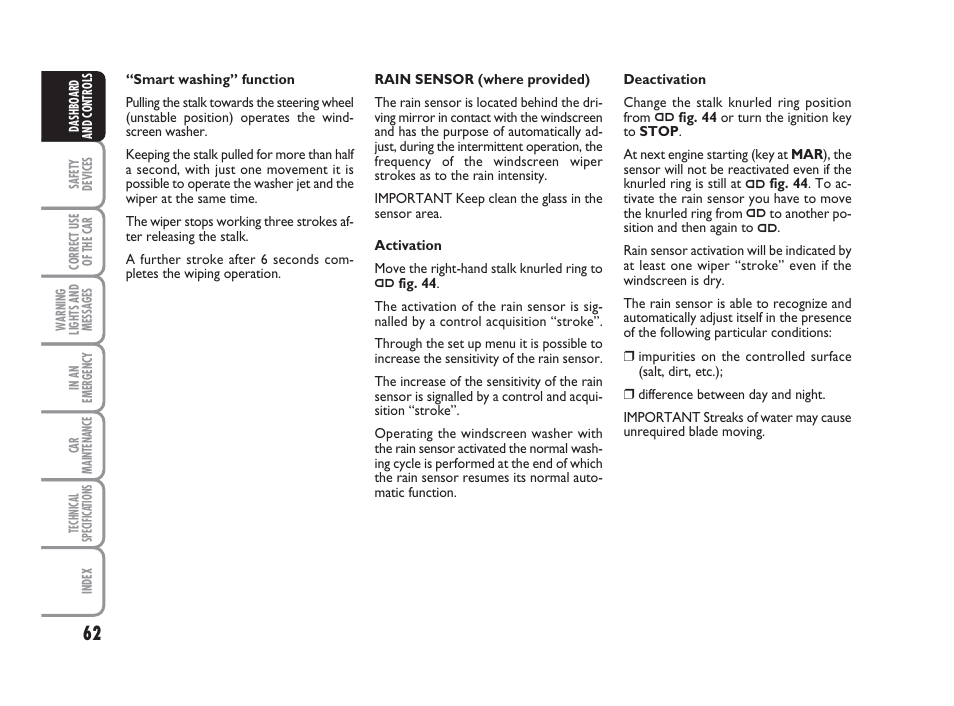 FIAT Grande Punto Actual User Manual | Page 64 / 243