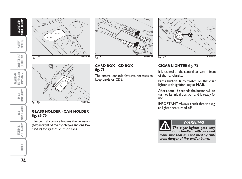 FIAT Grande Punto Actual User Manual | Page 76 / 243