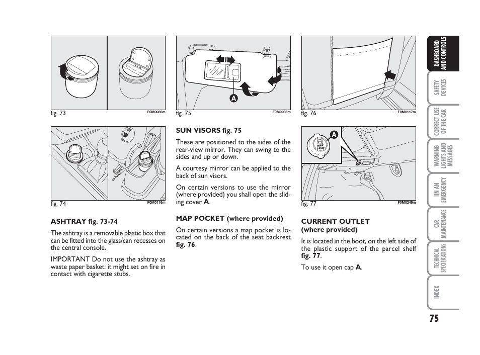 FIAT Grande Punto Actual User Manual | Page 77 / 243