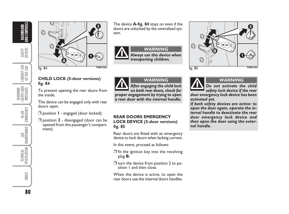 FIAT Grande Punto Actual User Manual | Page 82 / 243