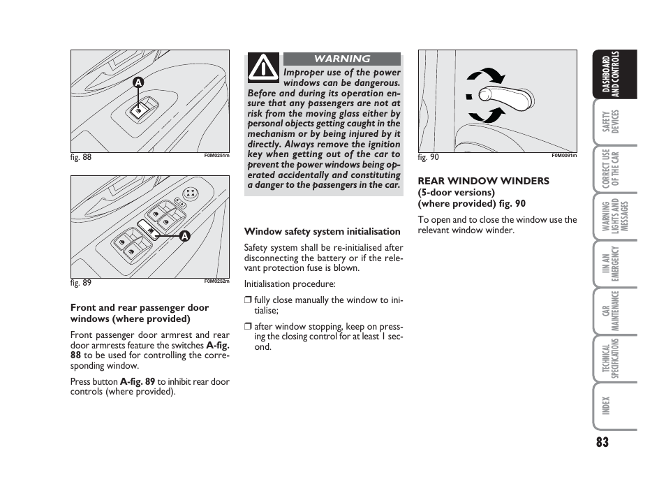 FIAT Grande Punto Actual User Manual | Page 85 / 243