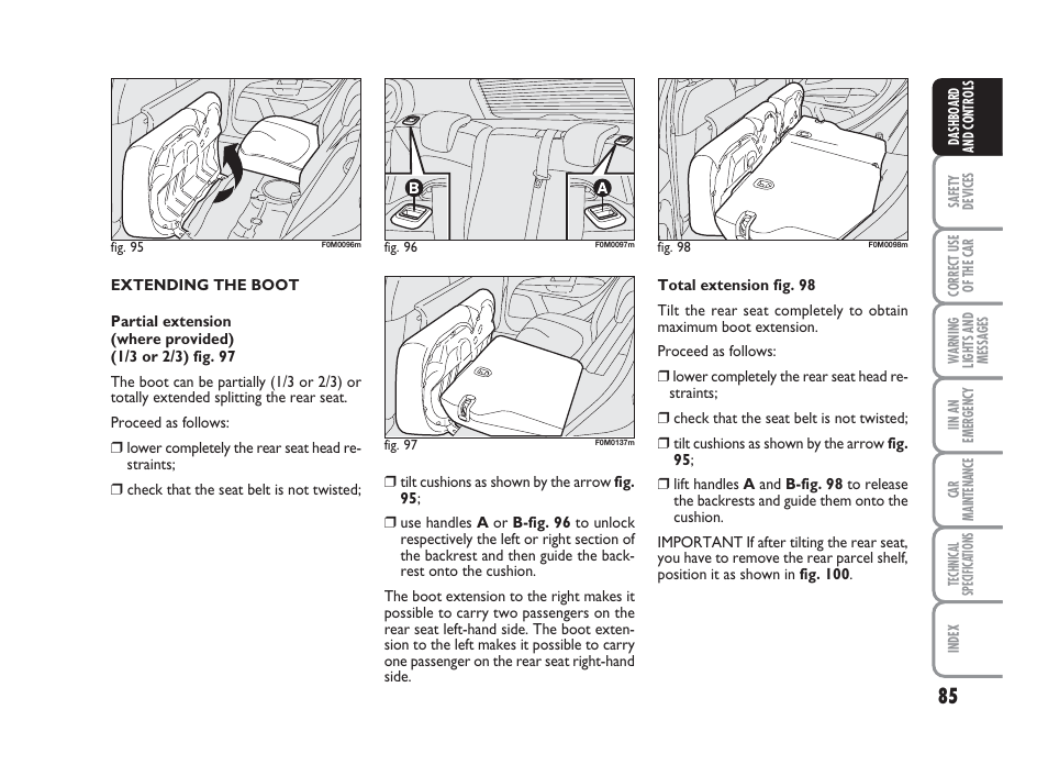 FIAT Grande Punto Actual User Manual | Page 87 / 243