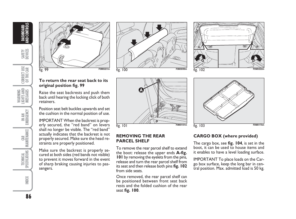 FIAT Grande Punto Actual User Manual | Page 88 / 243